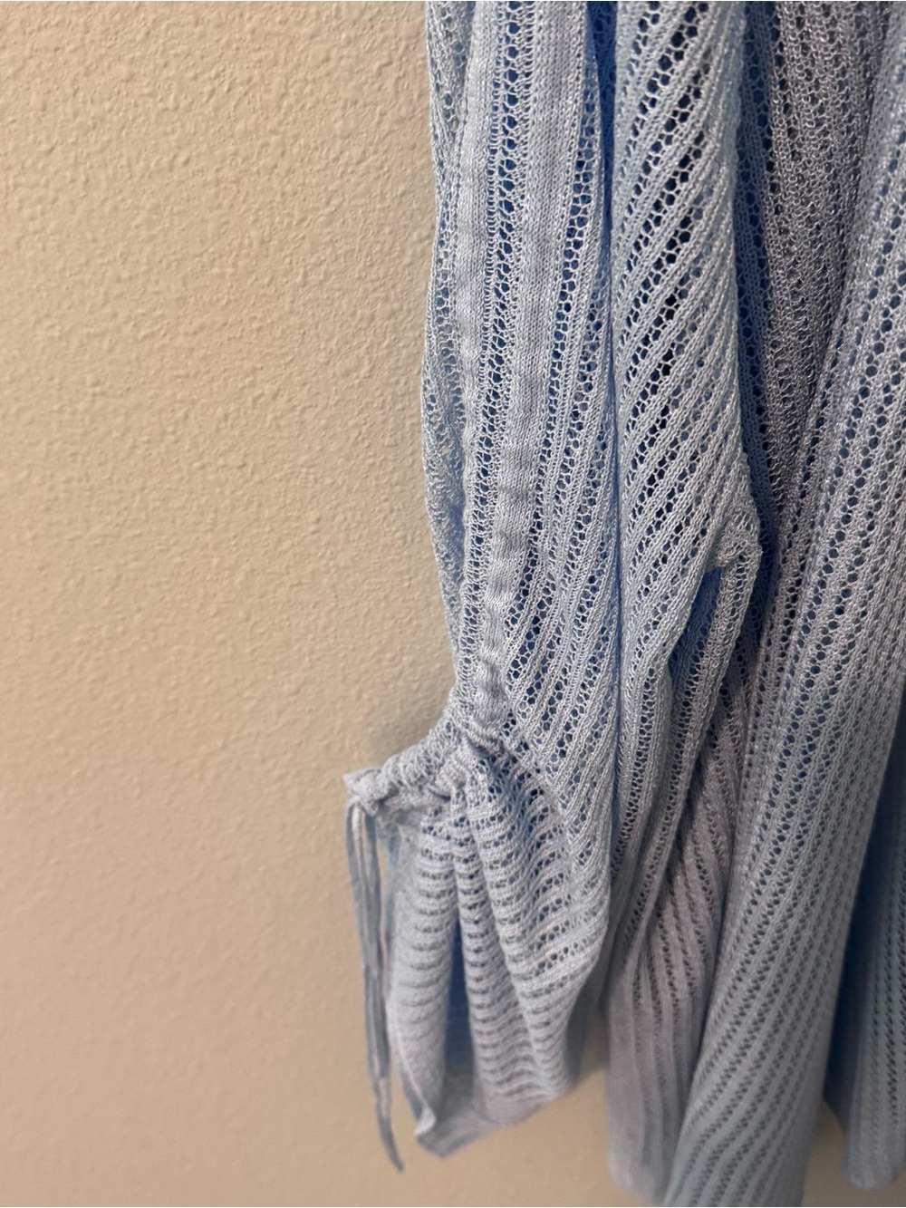 Ruby Rd. Light Blue Open Knit Cardigan - Picture 3 of 4